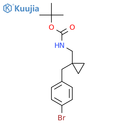 tert-butyl N-({1-(4-bromophenyl)methylcyclopropyl}methyl)carbamate structure