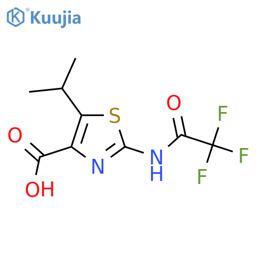5-(Propan-2-yl)-2-(2,2,2-trifluoroacetamido)-1,3-thiazole-4-carboxylic acid structure