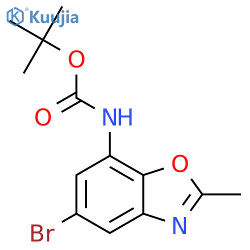 tert-butyl N-(5-bromo-2-methyl-1,3-benzoxazol-7-yl)carbamate structure
