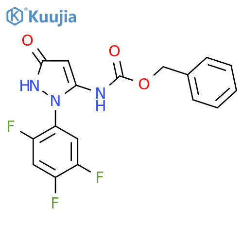 benzyl N-[3-hydroxy-1-(2,4,5-trifluorophenyl)-1H-pyrazol-5-yl]carbamate structure