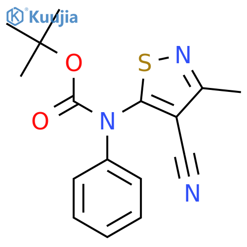 tert-butyl N-(4-cyano-3-methyl-1,2-thiazol-5-yl)-N-phenylcarbamate structure