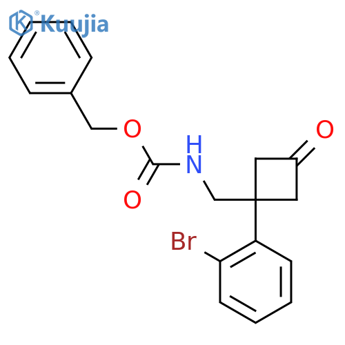 benzyl N-{1-(2-bromophenyl)-3-oxocyclobutylmethyl}carbamate structure