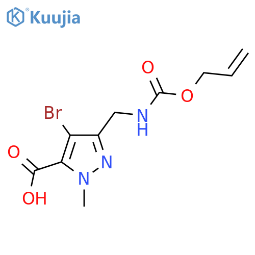 4-bromo-1-methyl-3-({(prop-2-en-1-yloxy)carbonylamino}methyl)-1H-pyrazole-5-carboxylic acid structure