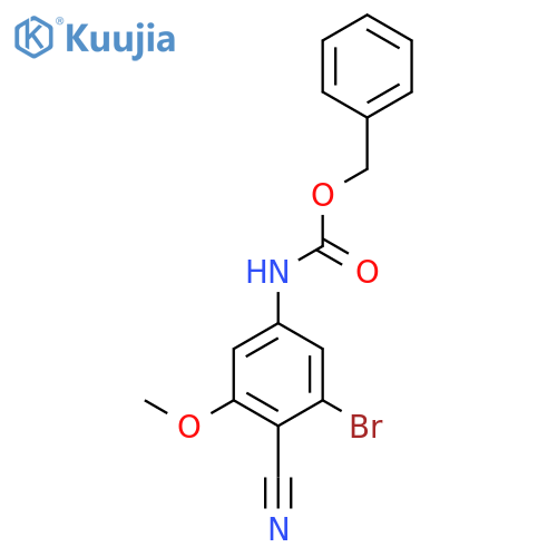 benzyl N-(3-bromo-4-cyano-5-methoxyphenyl)carbamate structure