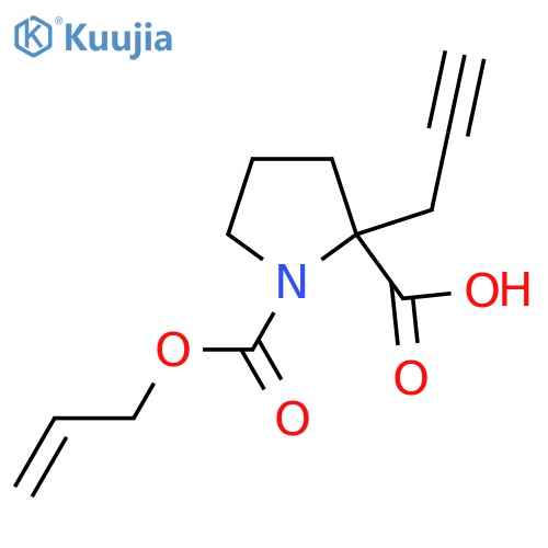 1-(prop-2-en-1-yloxy)carbonyl-2-(prop-2-yn-1-yl)pyrrolidine-2-carboxylic acid structure
