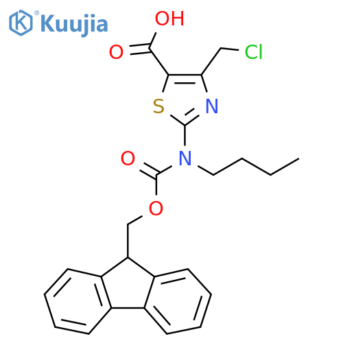 2-[butyl({[(9H-fluoren-9-yl)methoxy]carbonyl})amino]-4-(chloromethyl)-1,3-thiazole-5-carboxylic acid structure