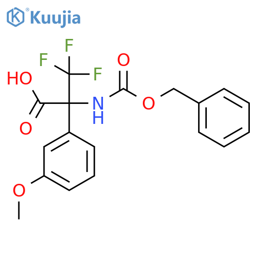 2-{(benzyloxy)carbonylamino}-3,3,3-trifluoro-2-(3-methoxyphenyl)propanoic acid structure