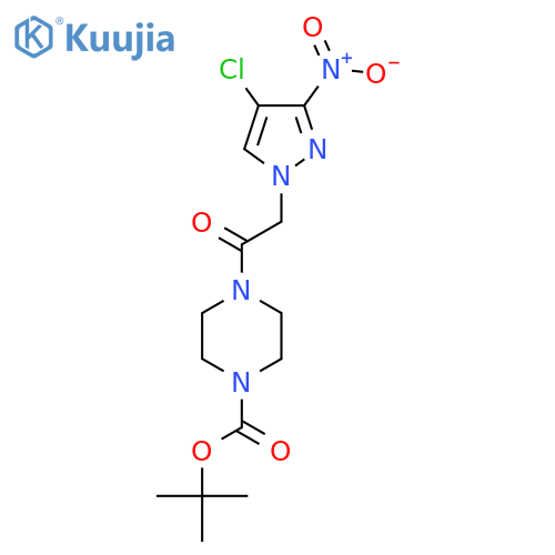 tert-butyl 4-2-(4-chloro-3-nitro-1H-pyrazol-1-yl)acetylpiperazine-1-carboxylate structure