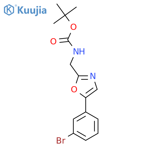 tert-butyl N-{5-(3-bromophenyl)-1,3-oxazol-2-ylmethyl}carbamate structure