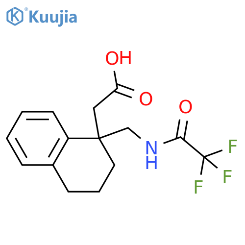 2-{1-(2,2,2-trifluoroacetamido)methyl-1,2,3,4-tetrahydronaphthalen-1-yl}acetic acid structure