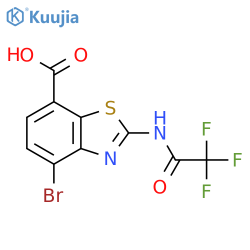 4-Bromo-2-(2,2,2-trifluoroacetamido)-1,3-benzothiazole-7-carboxylic acid structure