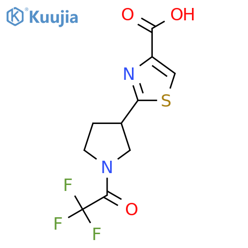 2-1-(2,2,2-trifluoroacetyl)pyrrolidin-3-yl-1,3-thiazole-4-carboxylic acid structure
