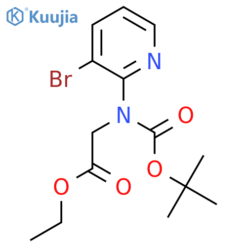 ethyl 2-(3-bromopyridin-2-yl)(tert-butoxy)carbonylaminoacetate structure