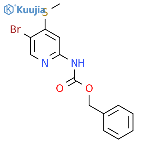 benzyl N-[5-bromo-4-(methylsulfanyl)pyridin-2-yl]carbamate structure