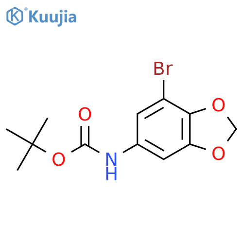 tert-butyl N-(7-bromo-1,3-dioxaindan-5-yl)carbamate structure