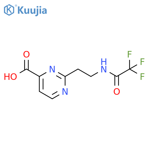 2-2-(2,2,2-trifluoroacetamido)ethylpyrimidine-4-carboxylic acid structure