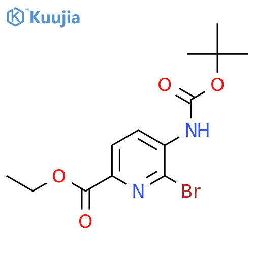 ethyl 6-bromo-5-{(tert-butoxy)carbonylamino}pyridine-2-carboxylate structure