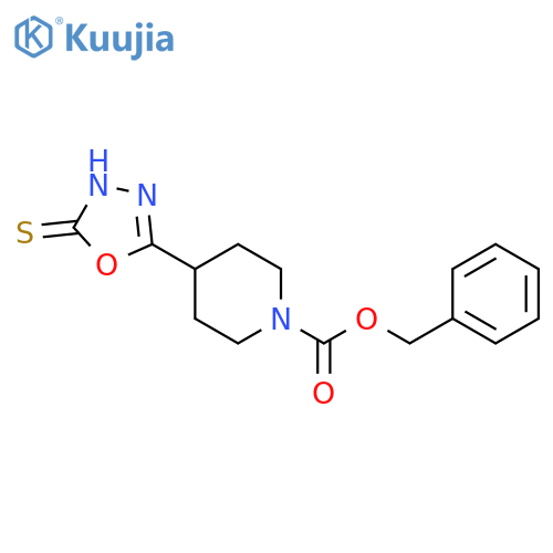 Benzyl 4-(5-sulfanyl-1,3,4-oxadiazol-2-yl)piperidine-1-carboxylate structure