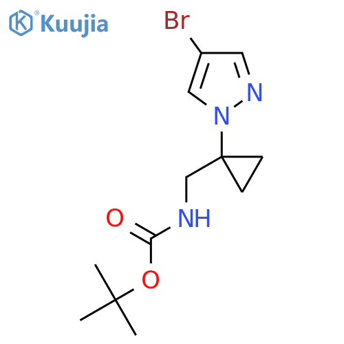 tert-butyl N-{1-(4-bromo-1H-pyrazol-1-yl)cyclopropylmethyl}carbamate structure