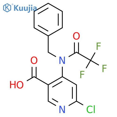 4-(N-benzyl-2,2,2-trifluoroacetamido)-6-chloropyridine-3-carboxylic acid structure