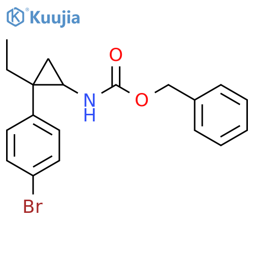 benzyl N-2-(4-bromophenyl)-2-ethylcyclopropylcarbamate structure