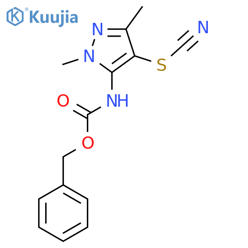 benzyl N-[4-(cyanosulfanyl)-1,3-dimethyl-1H-pyrazol-5-yl]carbamate structure