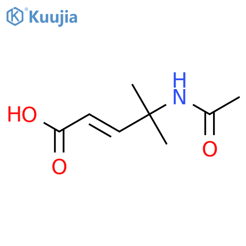(2E)-4-acetamido-4-methylpent-2-enoic acid structure