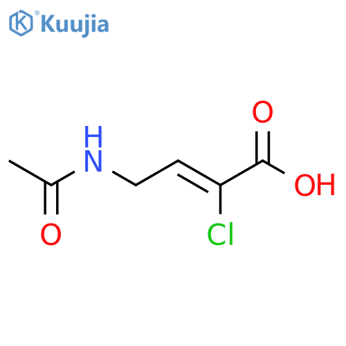 (2Z)-2-chloro-4-acetamidobut-2-enoic acid structure
