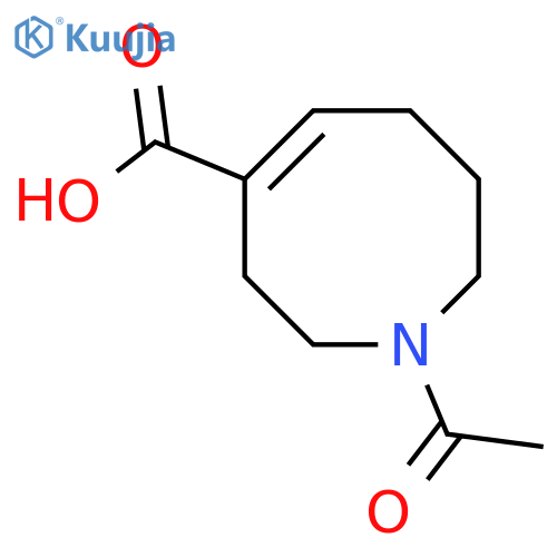 (4E)-1-acetyl-1,2,3,6,7,8-hexahydroazocine-4-carboxylic acid structure