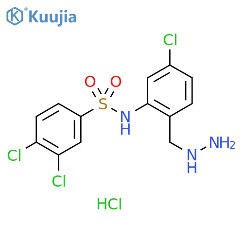 3,4-Dichloro-N-(5-chloro-2-(hydrazinylmethyl)phenyl)benzenesulfonamide hydrochloride structure