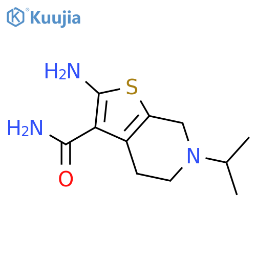 2-amino-6-(propan-2-yl)-4H,5H,6H,7H-thieno[2,3-c]pyridine-3-carboxamide structure
