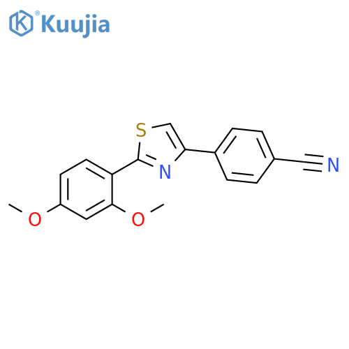 Benzonitrile, 4-[2-(2,4-dimethoxyphenyl)-4-thiazolyl]- structure