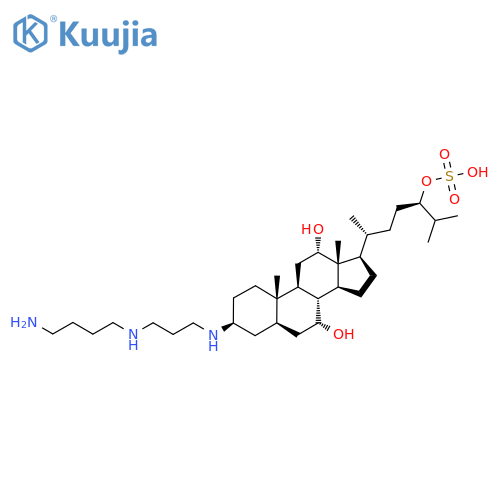 [(3R,6R)-6-[(3S,5R,7R,8R,9S,10S,12S,13R,14S,17R)-3-[3-(4-aminobutylamino)propylamino]-7,12-dihydroxy-10,13-dimethyl-2,3,4,5,6,7,8,9,11,12,14,15,16,17-tetradecahydro-1H-cyclopenta[a]phenanthren-17-yl]-2-methylheptan-3-yl] hydrogen sulfate structure