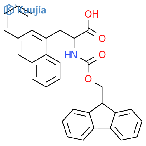 (2S)-3-(9-anthryl)-2-(9H-fluoren-9-ylmethoxycarbonylamino)propanoic acid structure