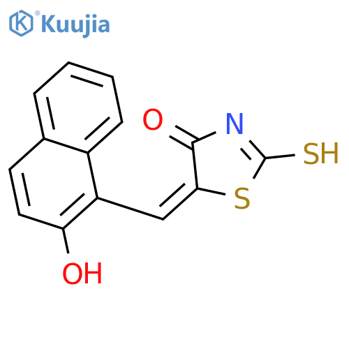 (5Z)-5-(2-Hydroxynaphthalen-1-yl)methylidene-2-sulfanyl-1,3-thiazol-4(5H)-one structure