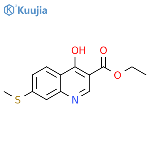 3-Quinolinecarboxylic acid, 4-hydroxy-7-(methylthio)-, ethyl ester structure