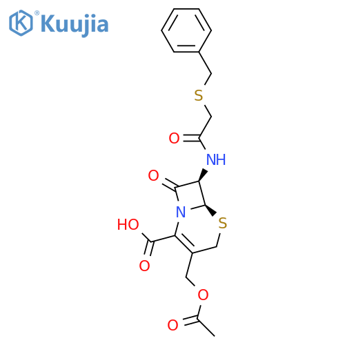 5-Thia-1-azabicyclo[4.2.0]oct-2-ene-2-carboxylicacid, 3-[(acetyloxy)methyl]-8-oxo-7-[[[(phenylmethyl)thio]acetyl]amino]-,(6R,7R)- (9CI) structure