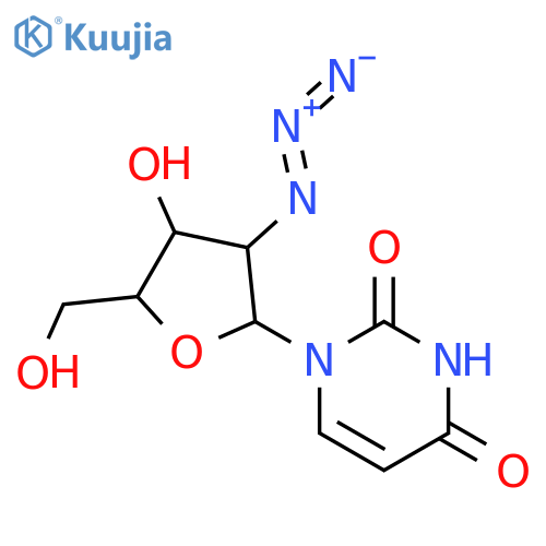 1-3-Azido-4-hydroxy-5-(hydroxymethyl)oxolan-2-ylpyrimidine-2,4-dione structure