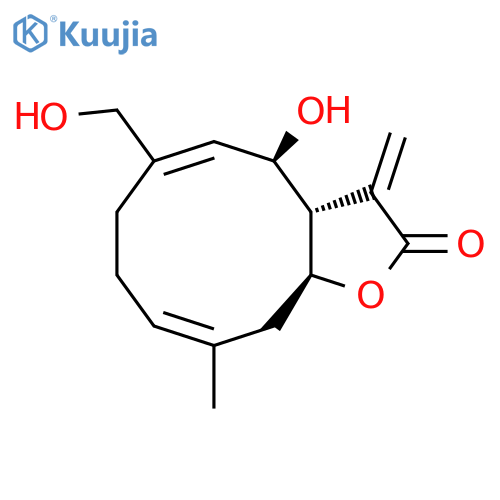 Cyclodeca[b]furan-2(3H)-one,3a,4,7,8,11,11a-hexahydro-4-hydroxy-6-(hydroxymethyl)-10-methyl-3-methylene-,(3aS,4R,5Z,9E,11aS)- (9CI) structure