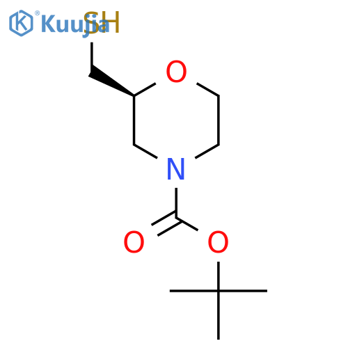 tert-butyl (2S)-2-(sulfanylmethyl)morpholine-4-carboxylate structure