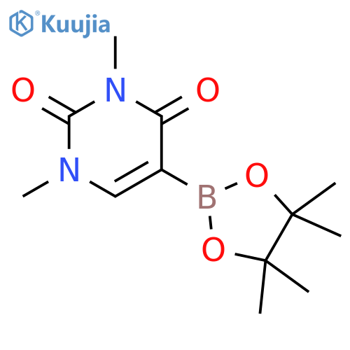 1,3-dimethyl-5-(tetramethyl-1,3,2-dioxaborolan-2-yl)-1,2,3,4-tetrahydropyrimidine-2,4-dione structure