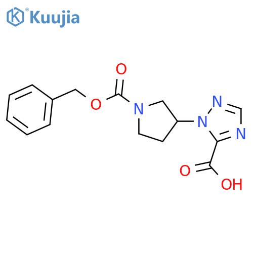 1-{1-(benzyloxy)carbonylpyrrolidin-3-yl}-1H-1,2,4-triazole-5-carboxylic acid structure