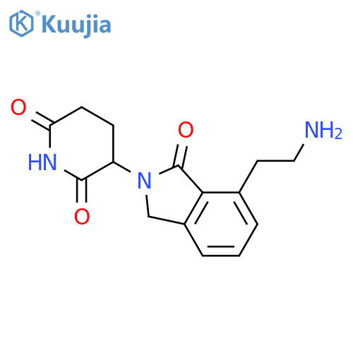 3-7-(2-aminoethyl)-1-oxo-2,3-dihydro-1H-isoindol-2-ylpiperidine-2,6-dione structure