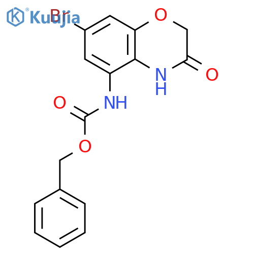 benzyl N-(7-bromo-3-oxo-3,4-dihydro-2H-1,4-benzoxazin-5-yl)carbamate structure