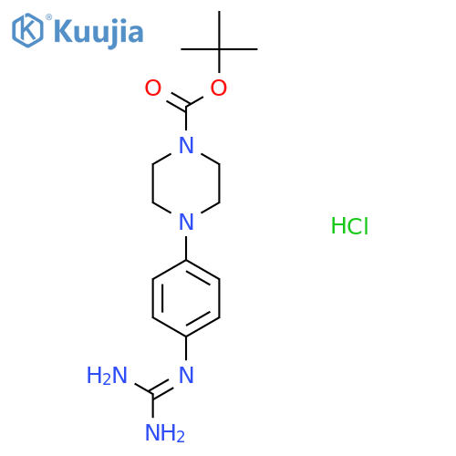 Tert-butyl 4-(4-carbamimidamidophenyl)piperazine-1-carboxylate hydrochloride structure