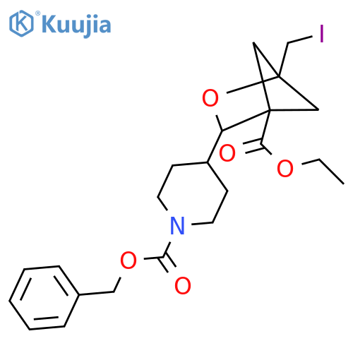 benzyl 4-4-(ethoxycarbonyl)-1-(iodomethyl)-2-oxabicyclo2.1.1hexan-3-ylpiperidine-1-carboxylate structure