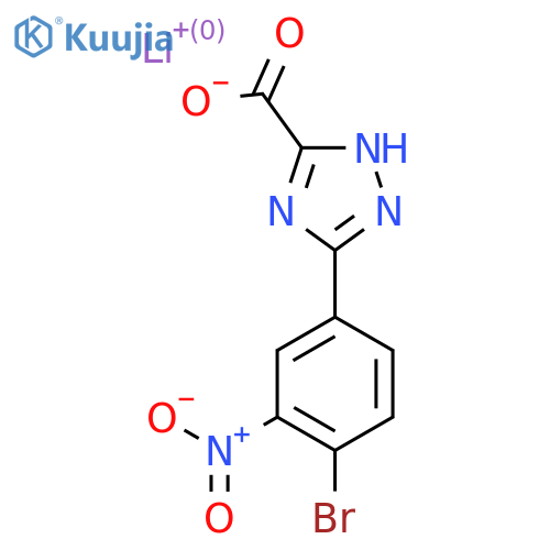 lithium(1+) 5-(4-bromo-3-nitrophenyl)-1H-1,2,4-triazole-3-carboxylate structure