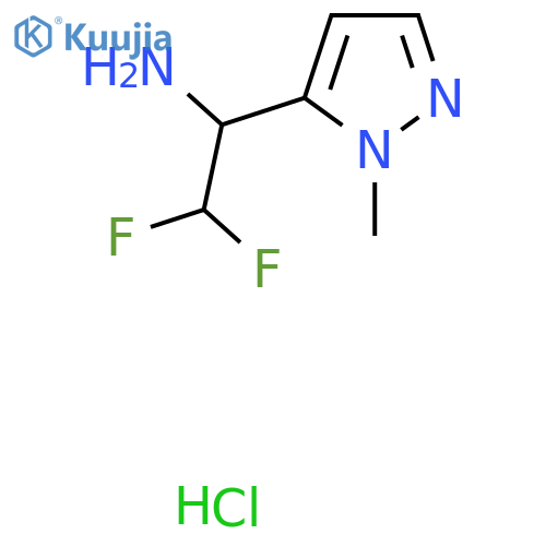 2,2-difluoro-1-(1-methyl-1H-pyrazol-5-yl)ethan-1-amine hydrochloride structure