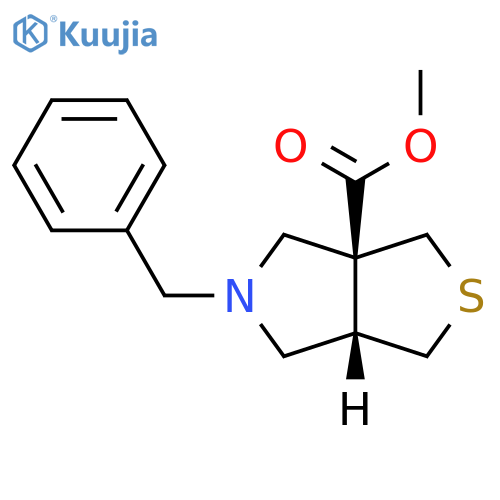 rel-Methyl (3aS,6aR)-5-benzyltetrahydro-1H-thieno[3,4-c]pyrrole-3a(3H)-carboxylate structure