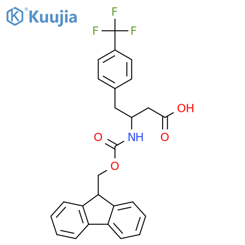 (R)-3-((((9H-Fluoren-9-yl)methoxy)carbonyl)amino)-4-(4-(trifluoromethyl)phenyl)butanoic acid structure